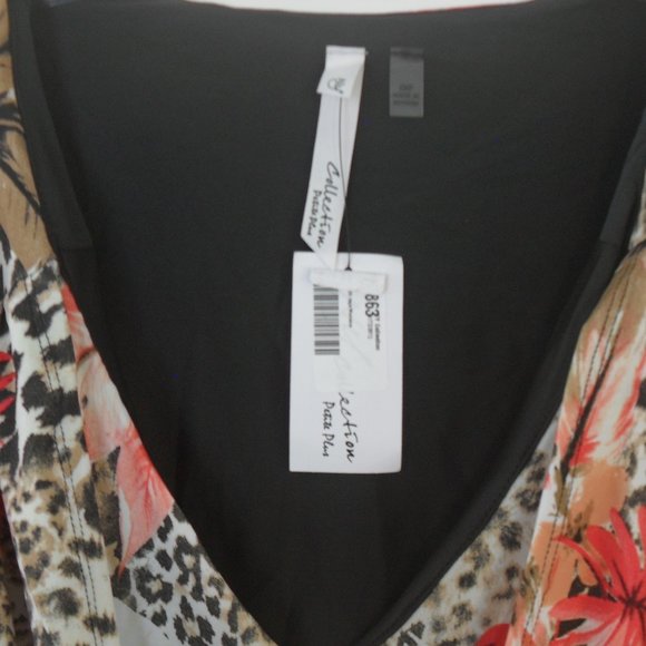 NY Collection Plus Petite Surplice Wear Dress - Picture 5 of 7